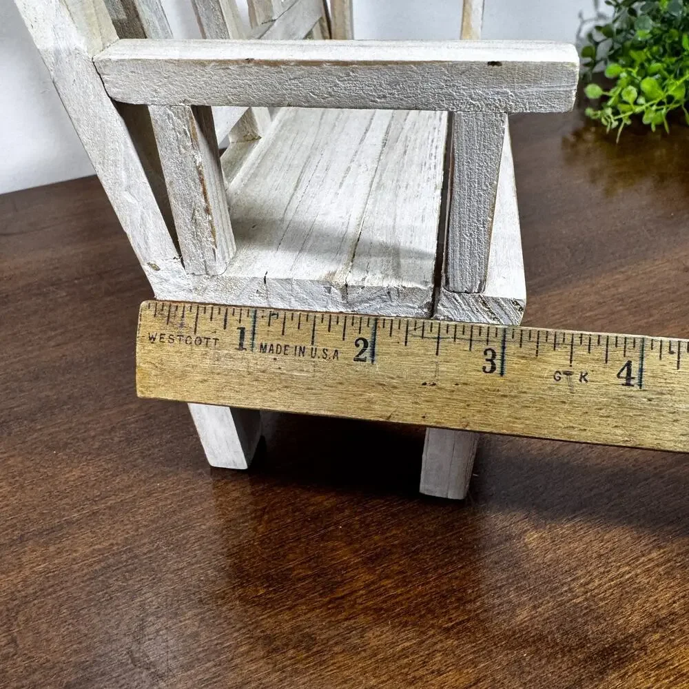Dollhouse Garden Bench Large Classic Style Wood Furniture Photo Frame Inserts